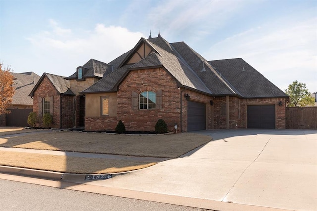 view of front of house with a garage