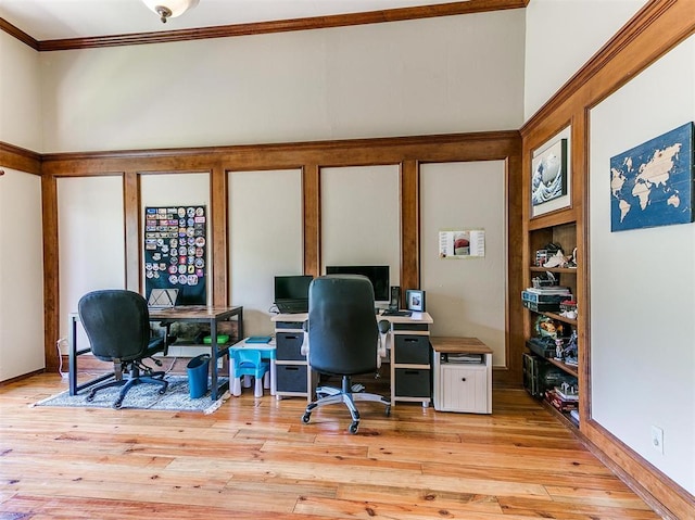 office featuring light hardwood / wood-style flooring