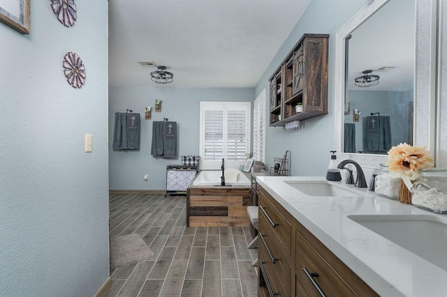 bathroom featuring a bath and vanity