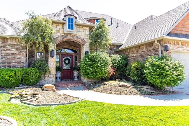 entrance to property with a garage