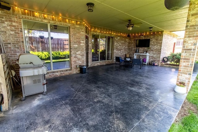 view of patio / terrace featuring grilling area and ceiling fan