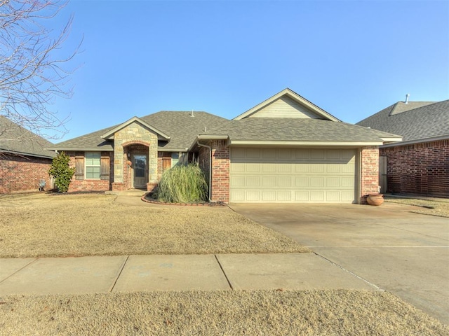 single story home featuring a garage