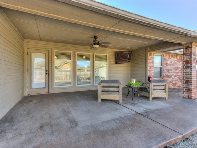 view of patio / terrace with ceiling fan