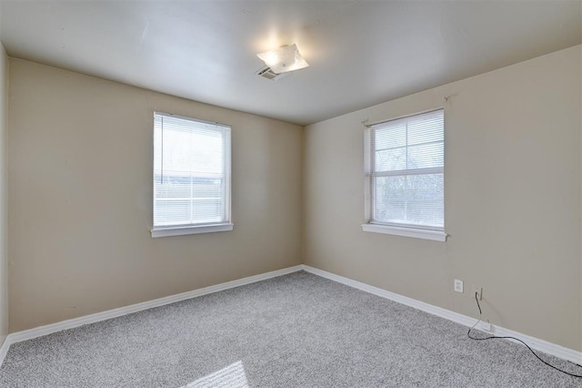 empty room featuring plenty of natural light and carpet floors