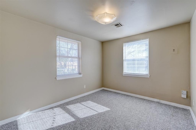 unfurnished room with carpet flooring and a wealth of natural light