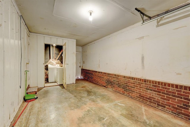 basement featuring washer and dryer