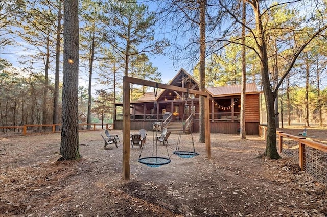 view of jungle gym