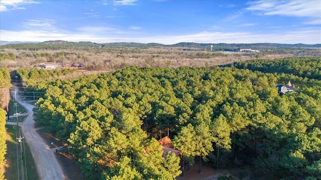 drone / aerial view with a forest view