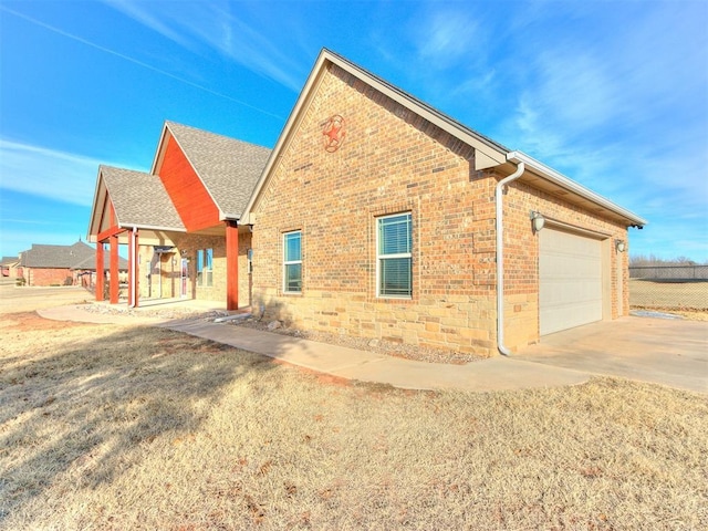 view of home's exterior featuring a garage