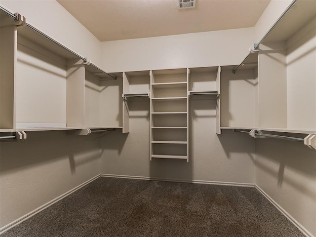 walk in closet with carpet