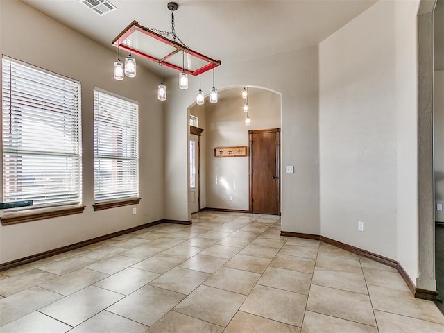 interior space with light tile patterned floors