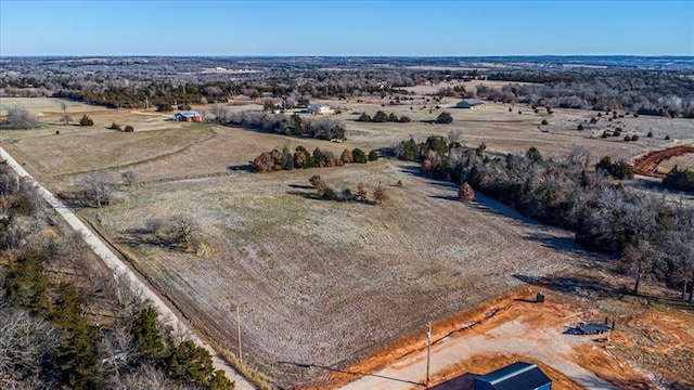 aerial view with a rural view