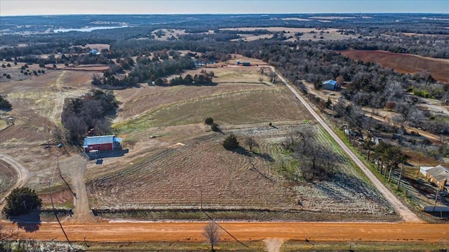 aerial view with a rural view