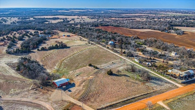 drone / aerial view featuring a rural view