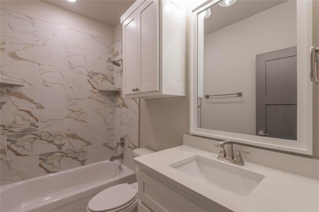 1300 Colonial Ave, Tuttle, OK 73089 - full bathroom featuring vanity, toilet, and tiled shower / bath combo