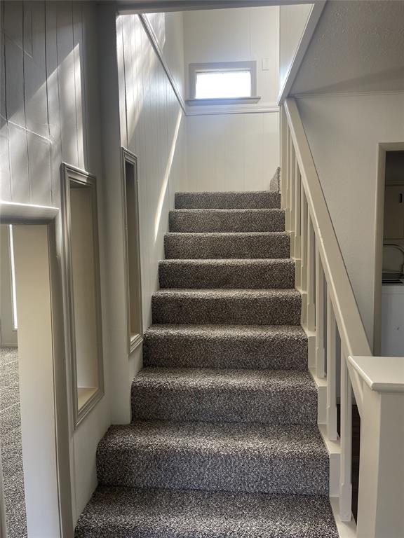 stairs with carpet floors