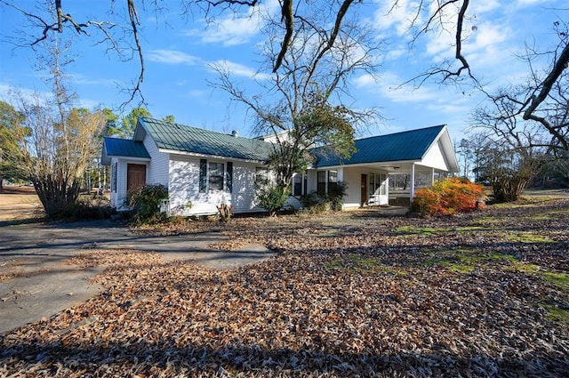 view of single story home