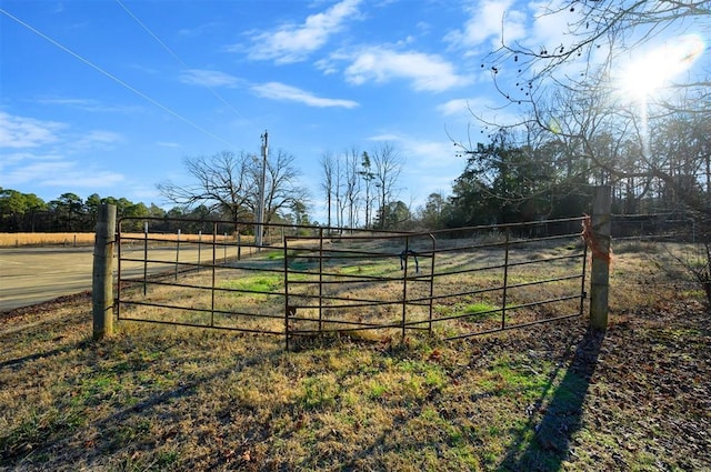 view of gate featuring a rural view