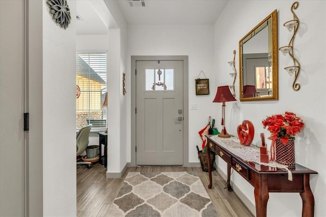 entrance foyer featuring light hardwood / wood-style flooring