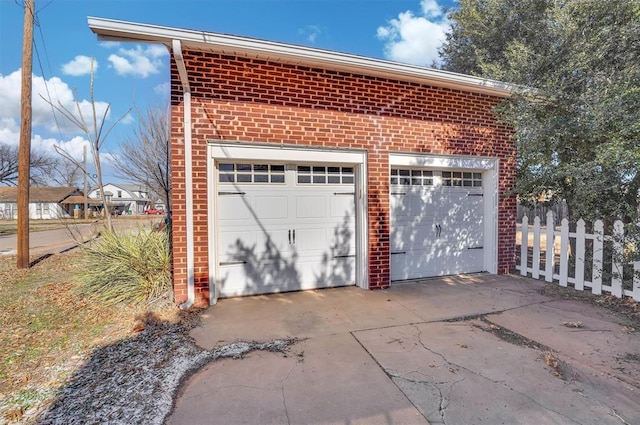 view of garage