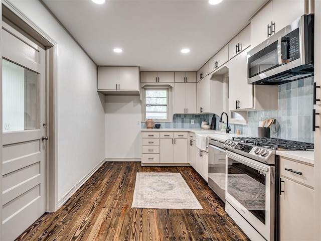 kitchen with white cabinets and stainless steel appliances