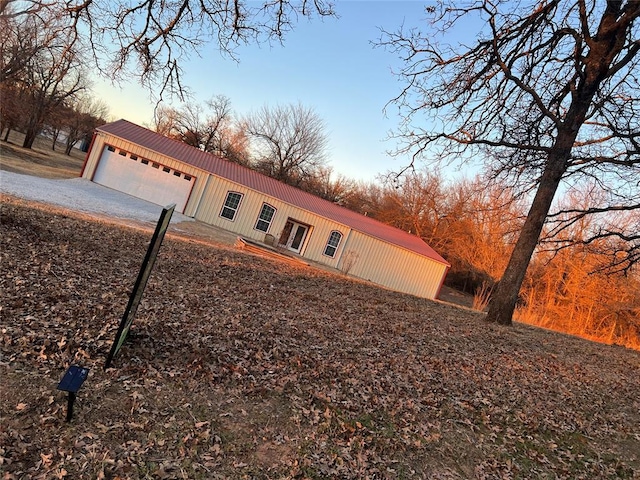 view of front of home with a garage