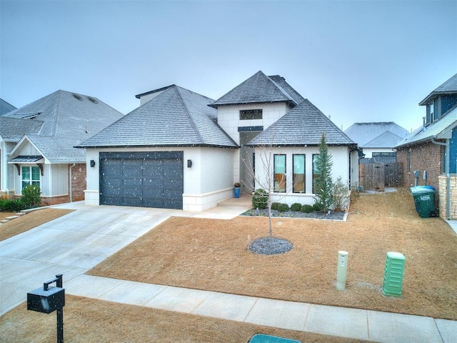 view of front of property featuring a garage