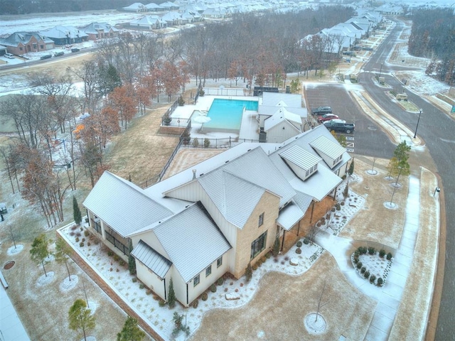 view of snowy aerial view