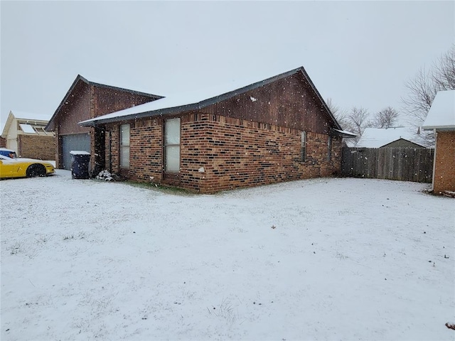 view of snowy exterior