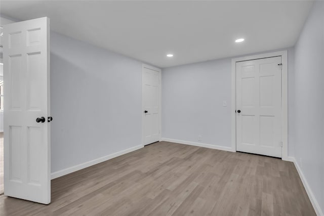 empty room featuring light wood-type flooring