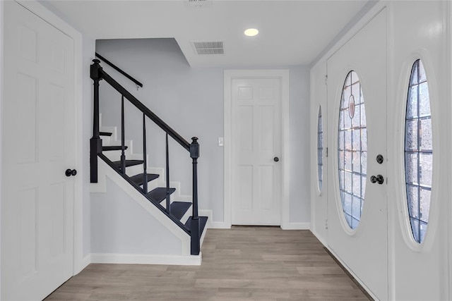 foyer featuring light hardwood / wood-style flooring