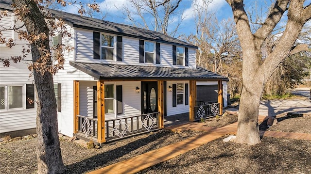 view of front of property with covered porch