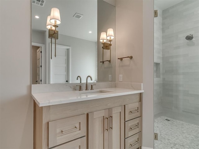 2408 Lazio Way, Edmond, OK 73034 - full bathroom with vanity and a tile shower
