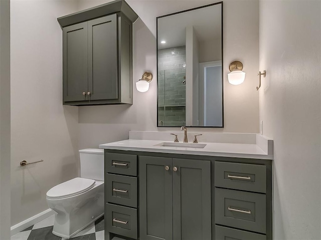 2408 Lazio Way, Edmond, OK 73034 - bathroom featuring vanity and tiled shower