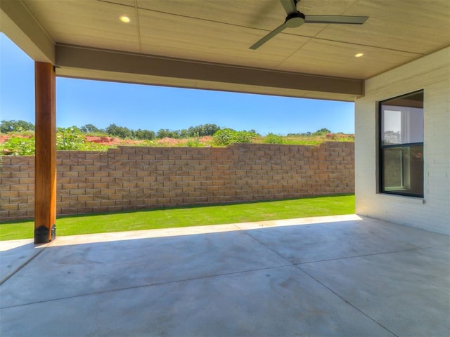 2408 Lazio Way, Edmond, OK 73034 - view of patio / terrace with a ceiling fan