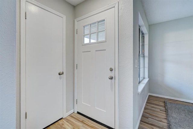 entryway featuring light hardwood / wood-style flooring