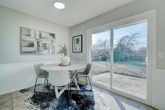 view of tiled dining area