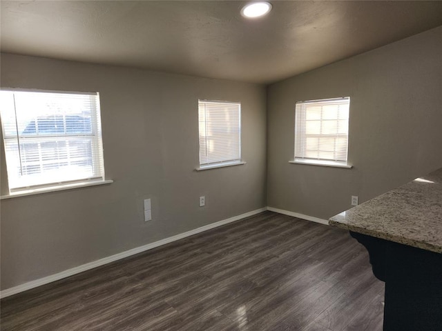 empty room featuring dark hardwood / wood-style flooring