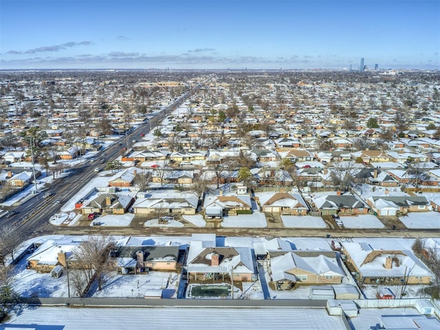 view of snowy aerial view