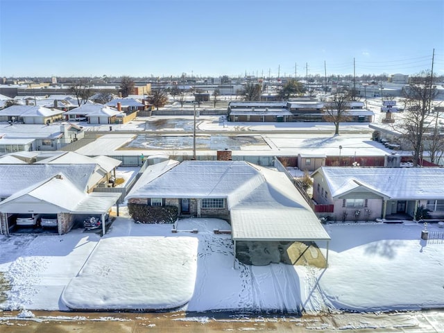 view of snowy aerial view