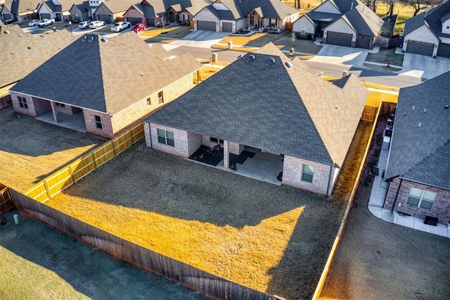 bird's eye view featuring a residential view