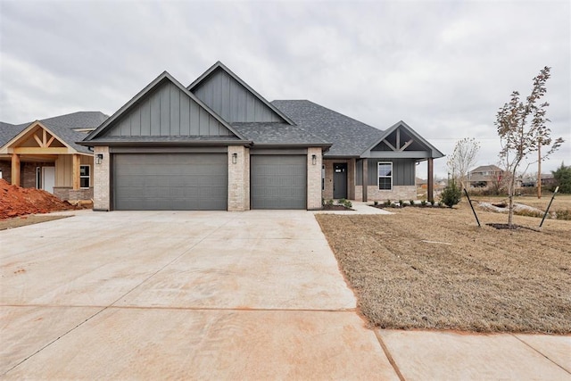 craftsman inspired home featuring a garage