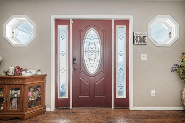 foyer featuring dark hardwood / wood-style flooring