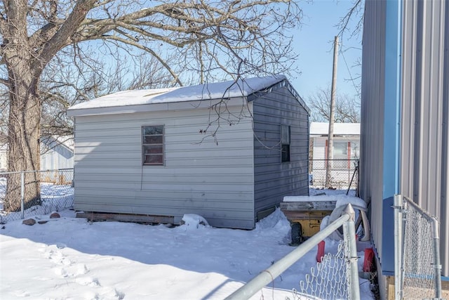 view of snow covered structure