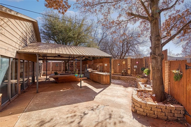 view of patio / terrace featuring a gazebo