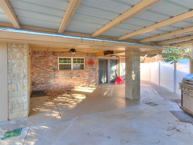 view of patio with ceiling fan