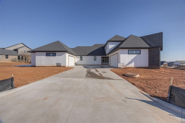 view of front of house with a garage