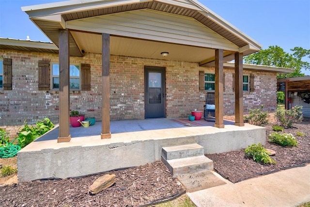 exterior space with a porch