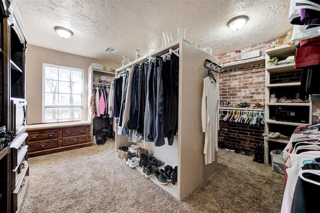 spacious closet with carpet flooring