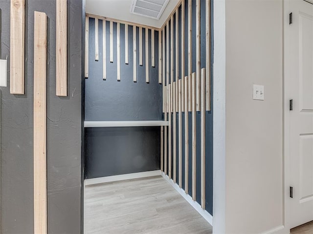 hallway featuring light wood-type flooring